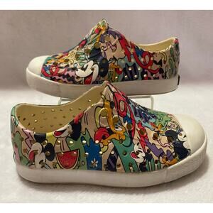 Disney NATIVE Shoes C6 Mickey Mouse All Over Print Kids Jefferson Slip On